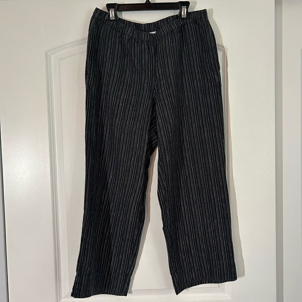 J. Jill NWT Navy Striped Linen Pants
